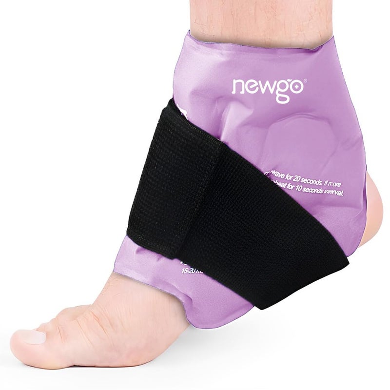 NEWGO Ankle Ice Pack Wrap for Sprained Relief Ice Pack for Ankle Inuries Reusable Cold Therapy for Ankles Swelling Post Surgery Recovery Purple